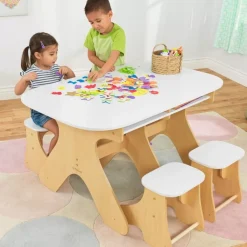Arches Expandable Table & Bench Set - White
