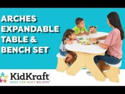 Arches Expandable Table & Bench Set - White