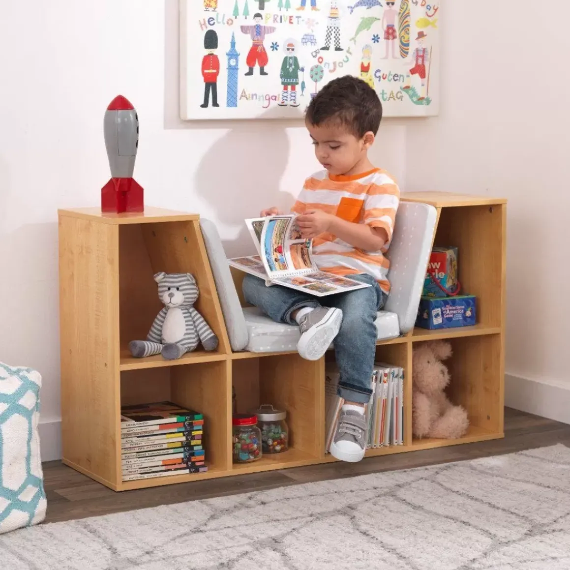Bookcase With Reading Nook - Natural
