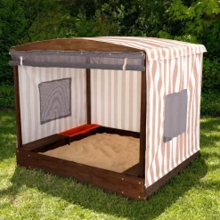Cabana Sandbox With Beige & White Stripes