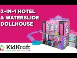 2-In-1 Hotel & Waterslide Dollhouse