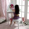 Medium Vanity & Stool - White