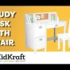 Study Desk With Chair - White
