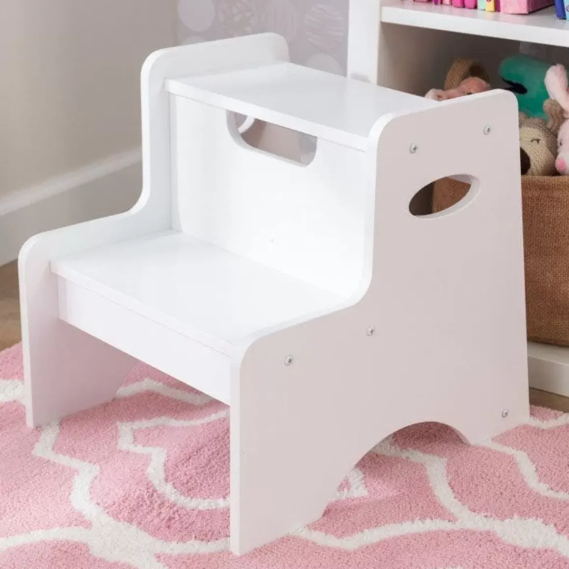 Two Step Stool - White